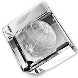 World Crystal Paperweight