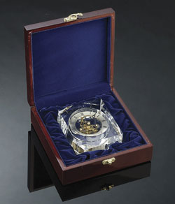 Crystal Trophy Clock Box