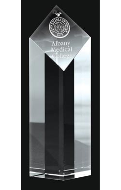 Diamond Pillar Glass Paperweight