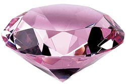 Pink Radiant Faceted Diamond Paperweight