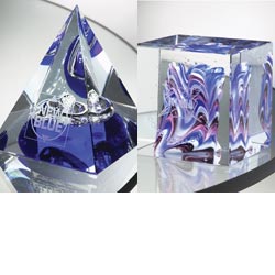 Pyramid and Cube Paperweights