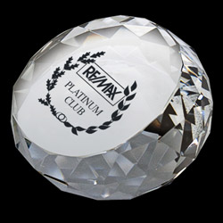 Clear Slant-Top Paperweight