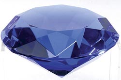 Blue Radiant Faceted Diamond Paperweight