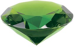 Green Radiant Faceted Diamond Paperweight