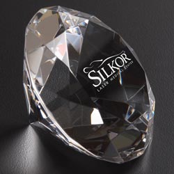 Clear Radiant Faceted Diamond Paperweight