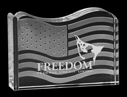 Flag Glass Paperweight
