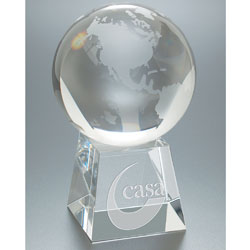 Optical Crystal Globe Paperweight