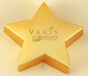 Gold star paperweight award